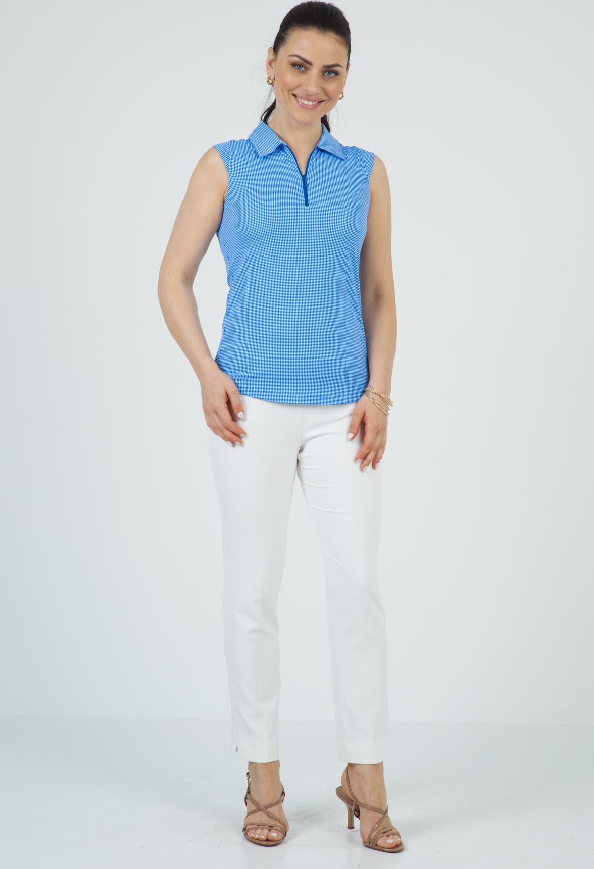 Mini Check Sleeveless Polo ¨C 14754